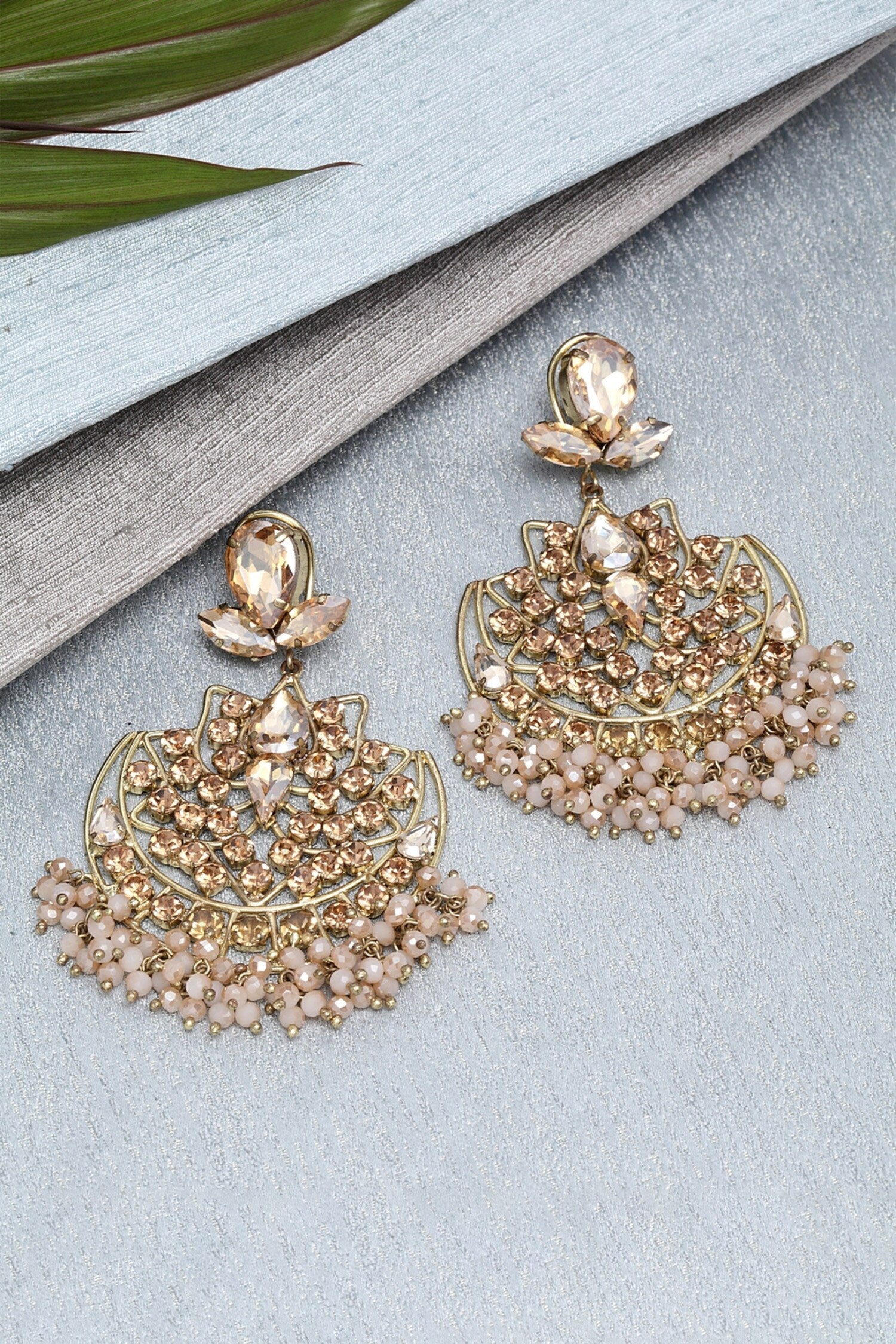 Crystal Embellished Chandelier Earrings 