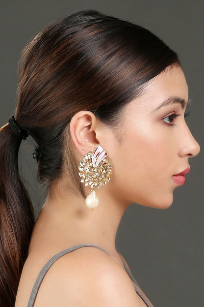 Floral Carved Dangler Earrings 