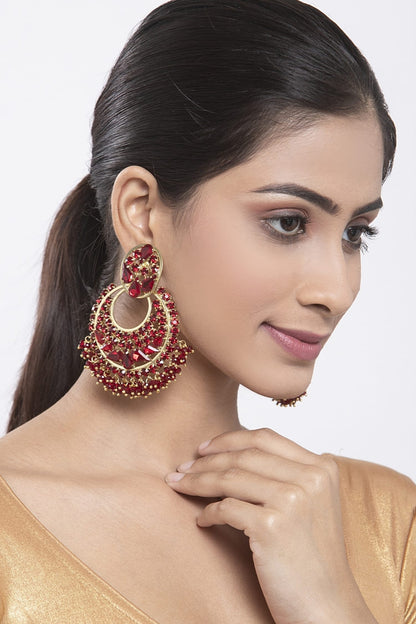 Crystal Embellished Chandbali Earrings 