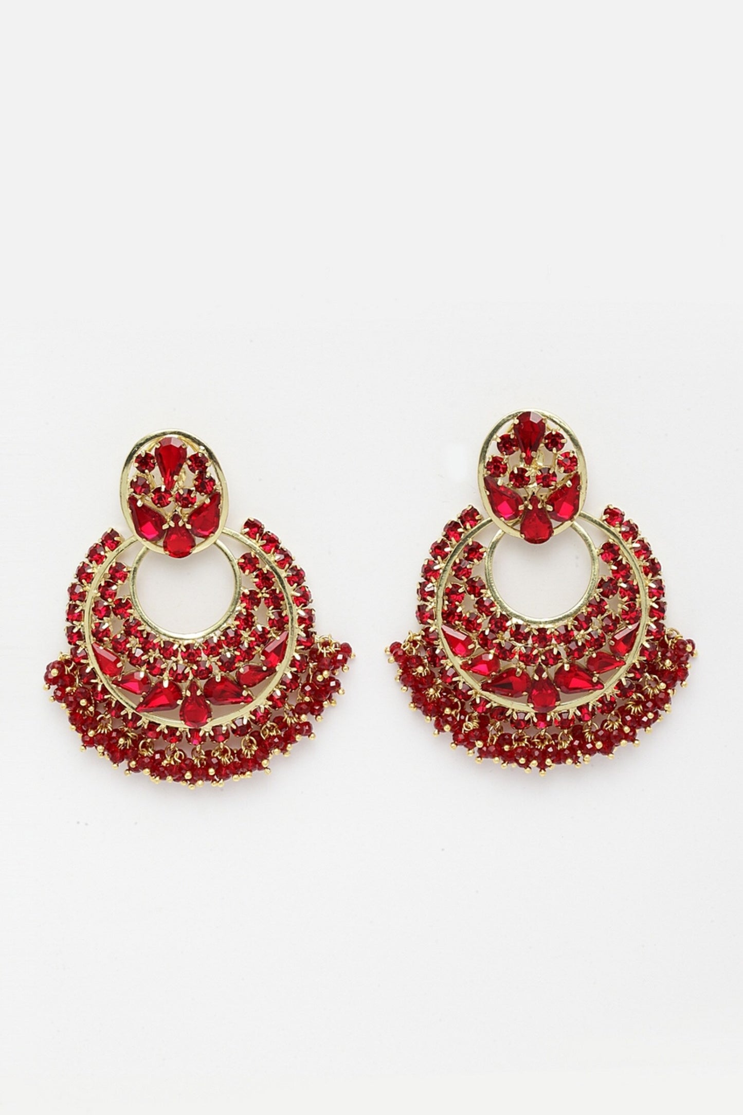 Crystal Embellished Chandbali Earrings 