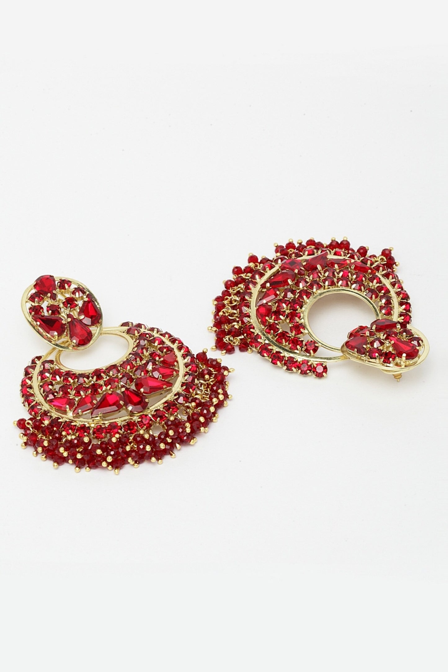 Crystal Embellished Chandbali Earrings 