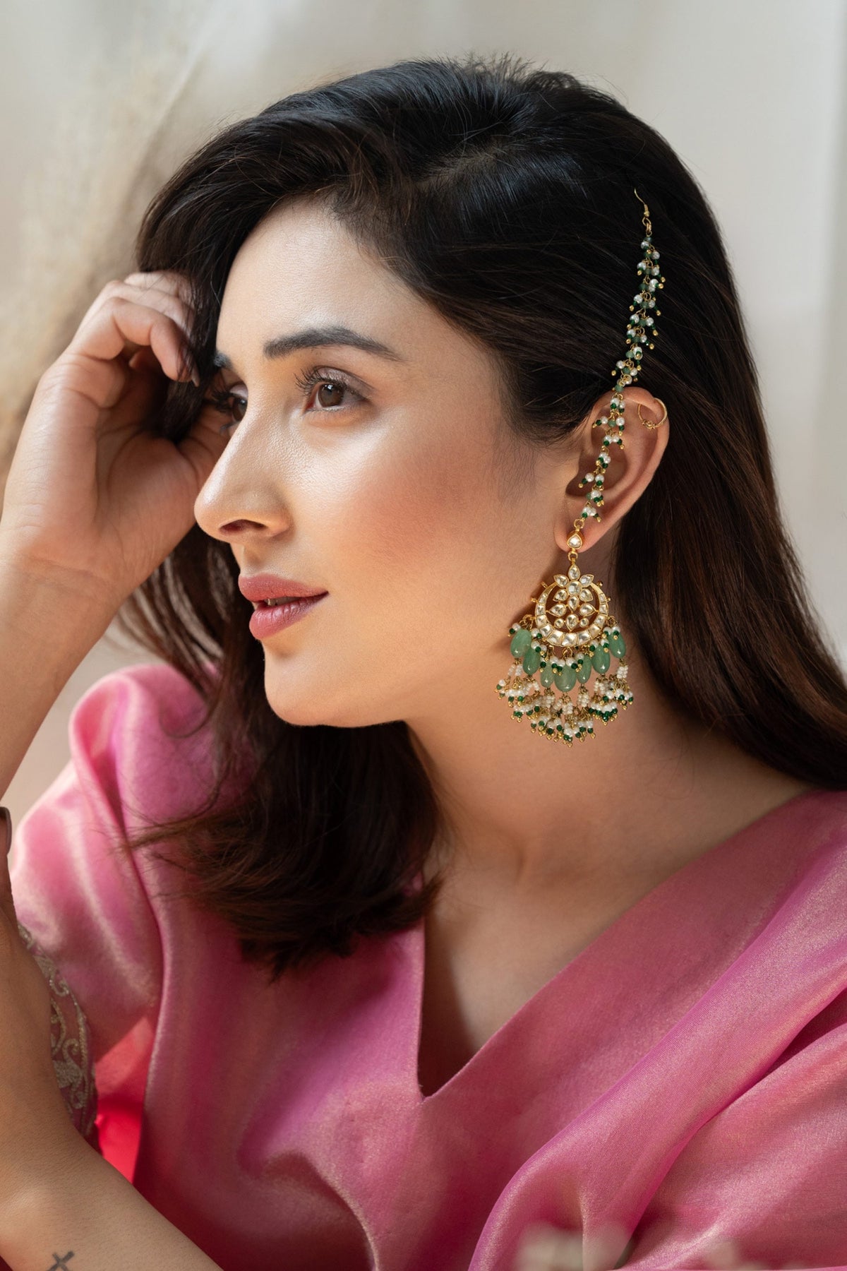 Kundan Embellished Chandbalis 