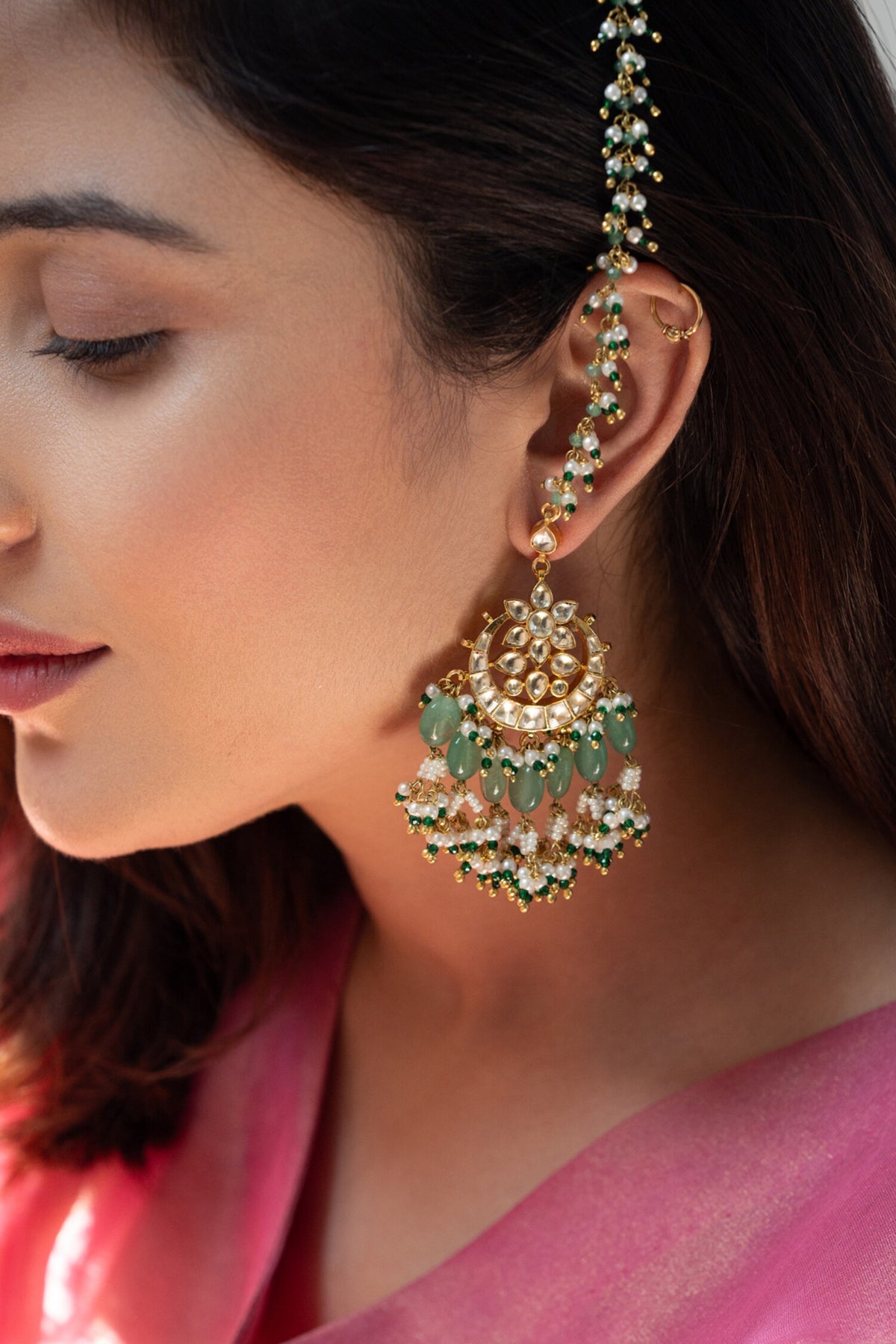 Kundan Embellished Chandbalis 
