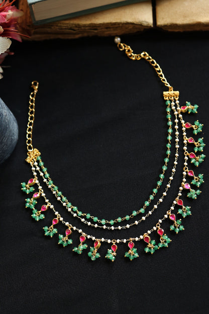 Onyx Kundan Embellished Layered Necklace 