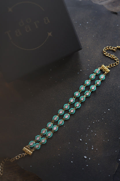 Kundan Turquoise Double Layer Choker 