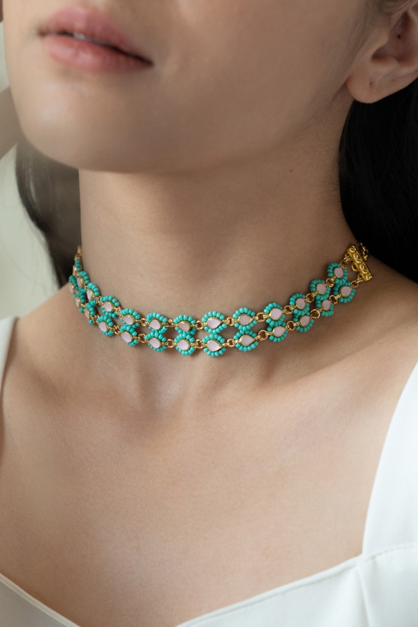 Kundan Turquoise Double Layer Choker 