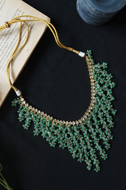 Kundan Onyx Tasselled Choker 