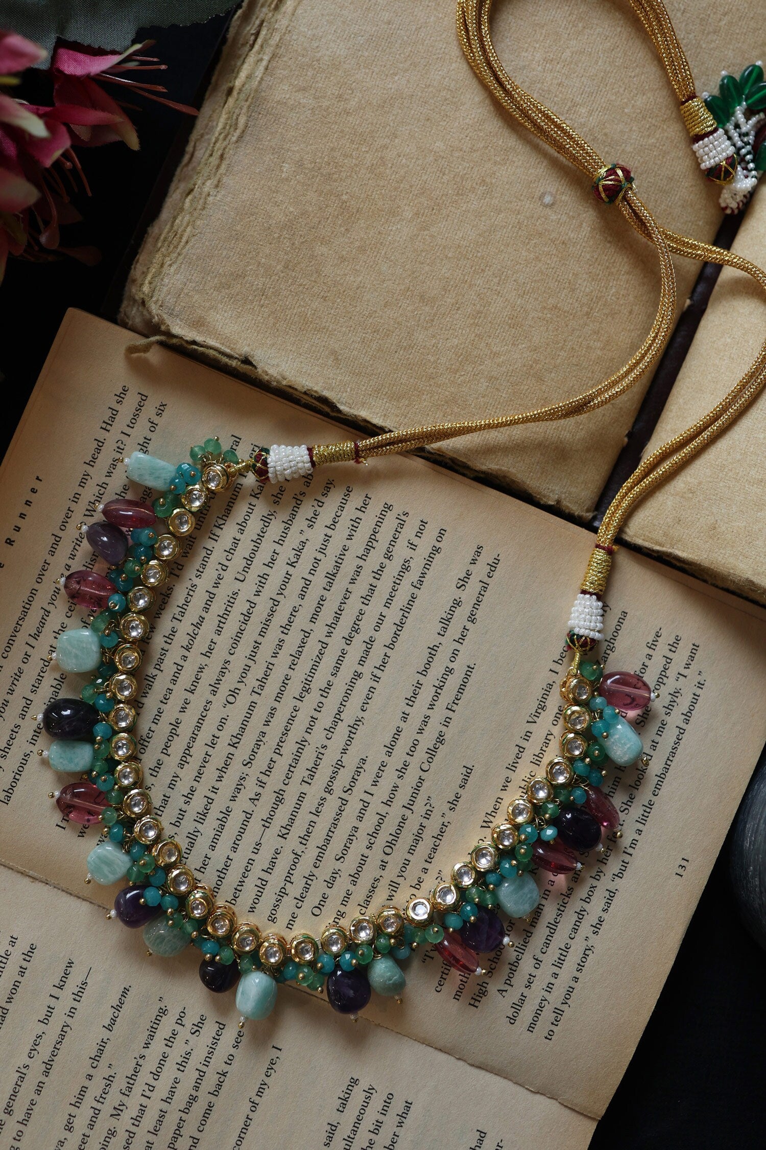 Kundan Stone Tassel Choker 