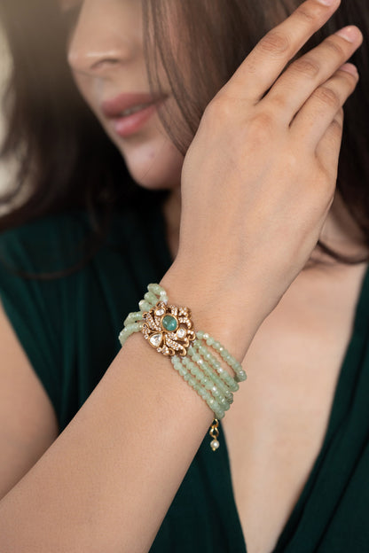 Polki Studded Floral Bracelet 