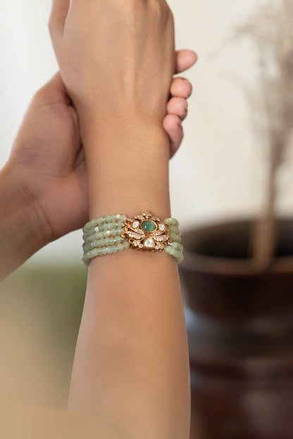 Polki Studded Floral Bracelet 