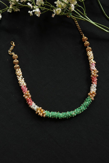 Onyx Pearl Tasselled Necklace 