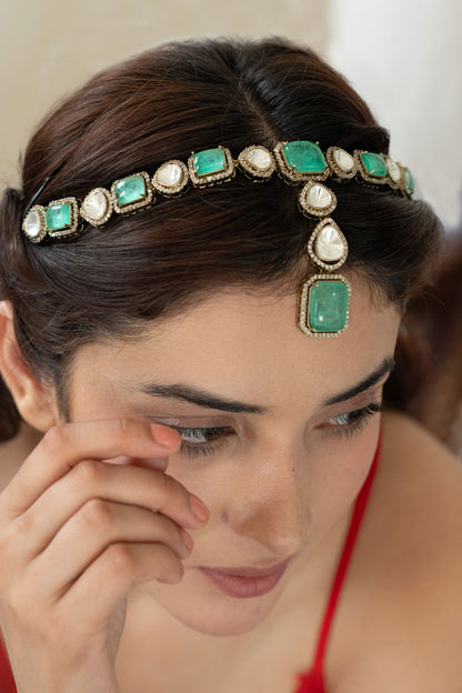 Victorian Polki Stone Studded Mathapatti 