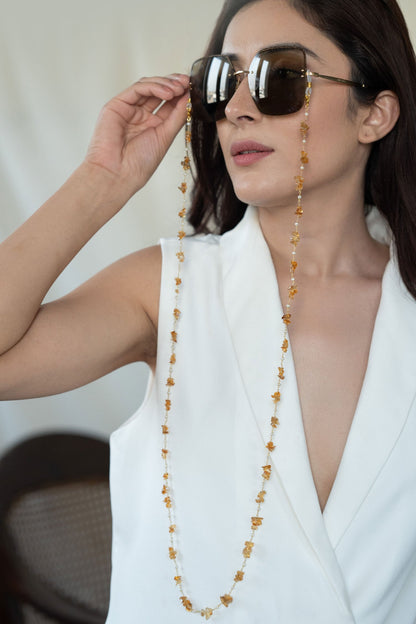 Natural Stone Embellished Eyewear Chain 