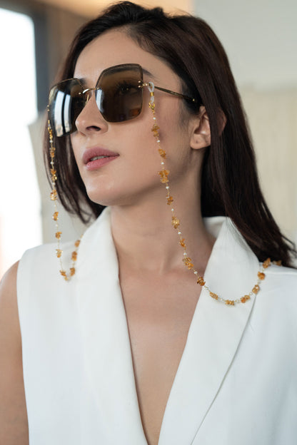 Natural Stone Embellished Eyewear Chain 