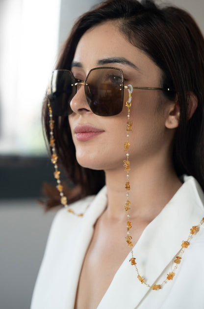 Natural Stone Embellished Eyewear Chain 