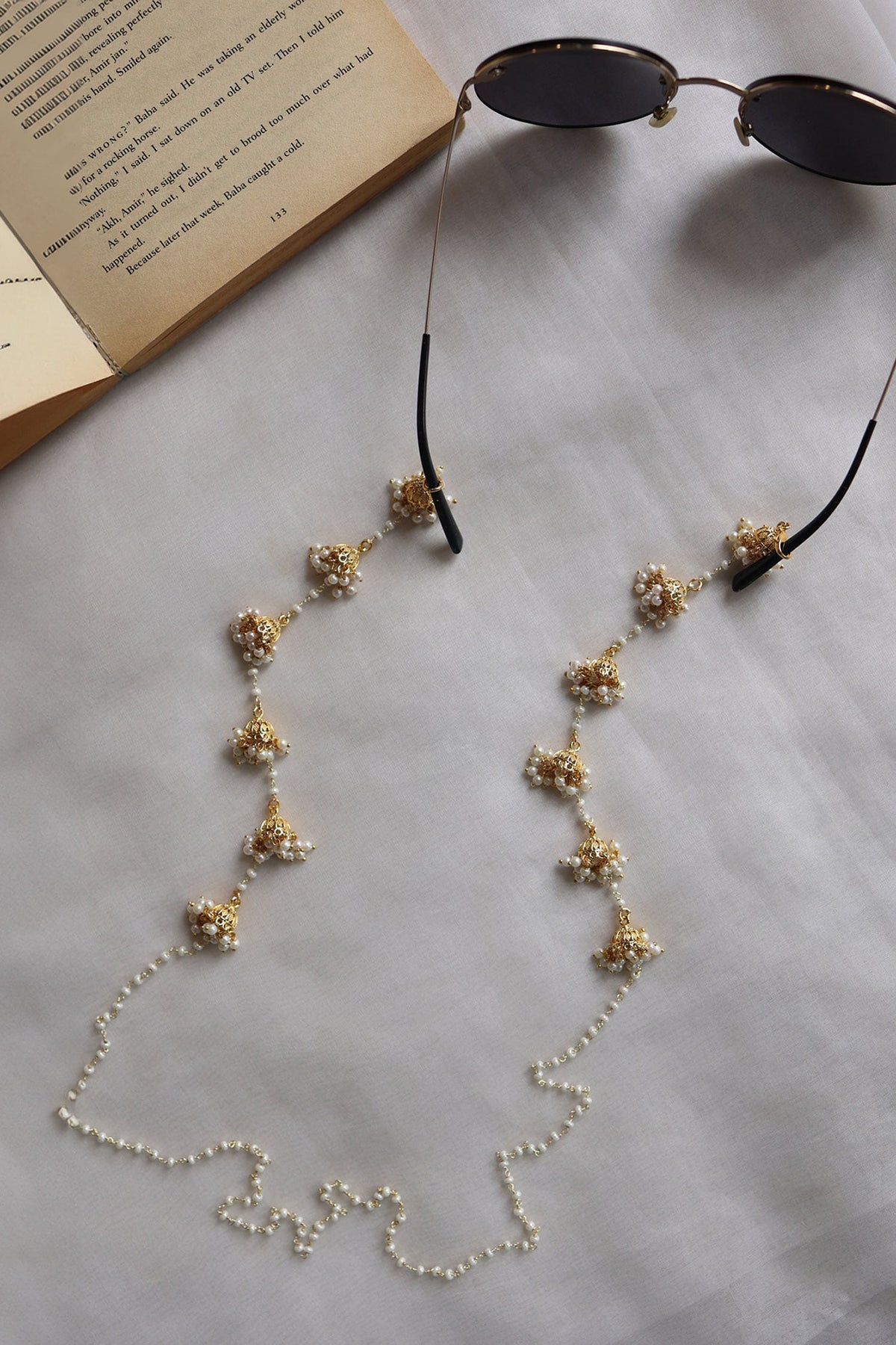 Jhumka Pearl Embellished Eyewear Chain 