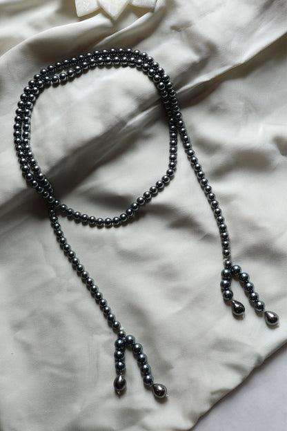 Pearl Long Tie Necklace 