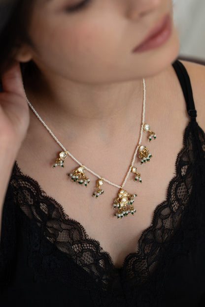 Floral Kundan Pearl Necklace 