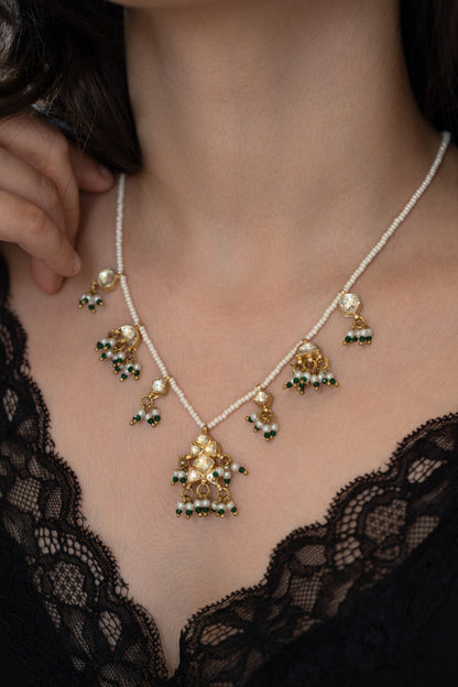 Floral Kundan Pearl Necklace 