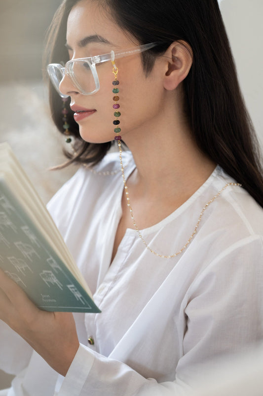 Tourmaline Bead Embellished Eyewear Chain 