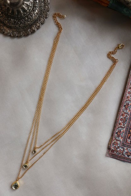 Clear Kundan Studded Layered Necklace 