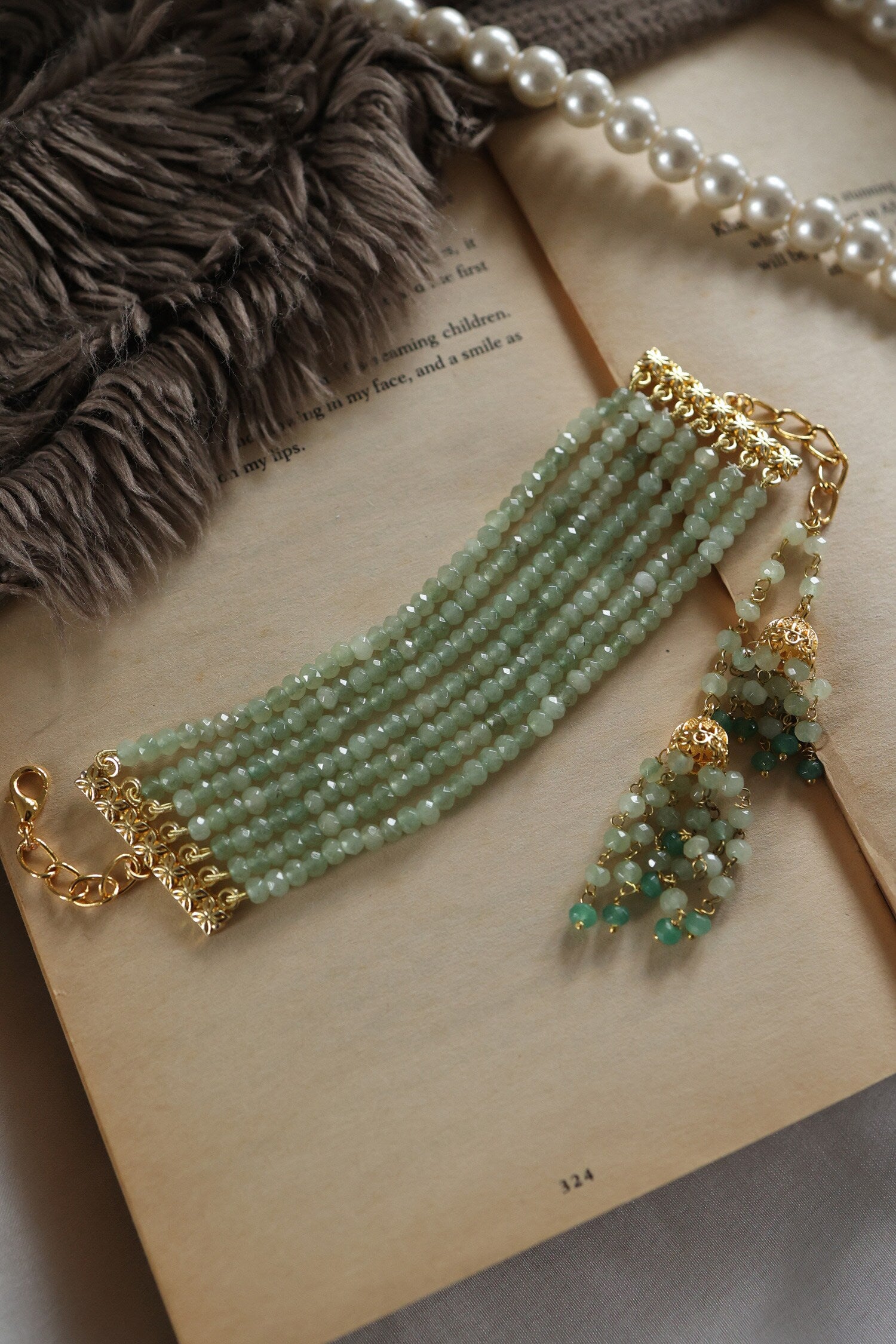 Bead Embellished Jhumka Bracelet 