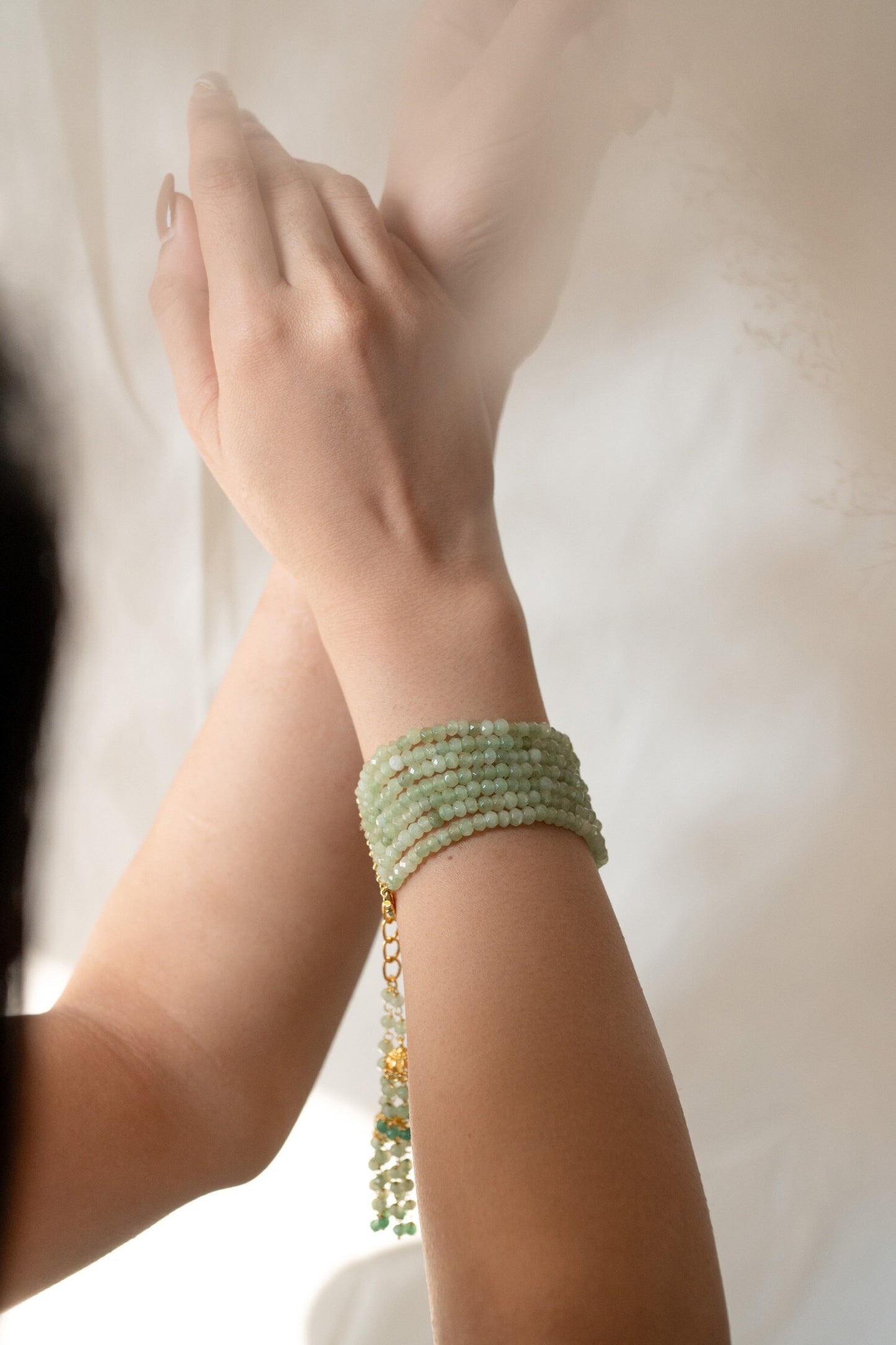 Bead Embellished Jhumka Bracelet 