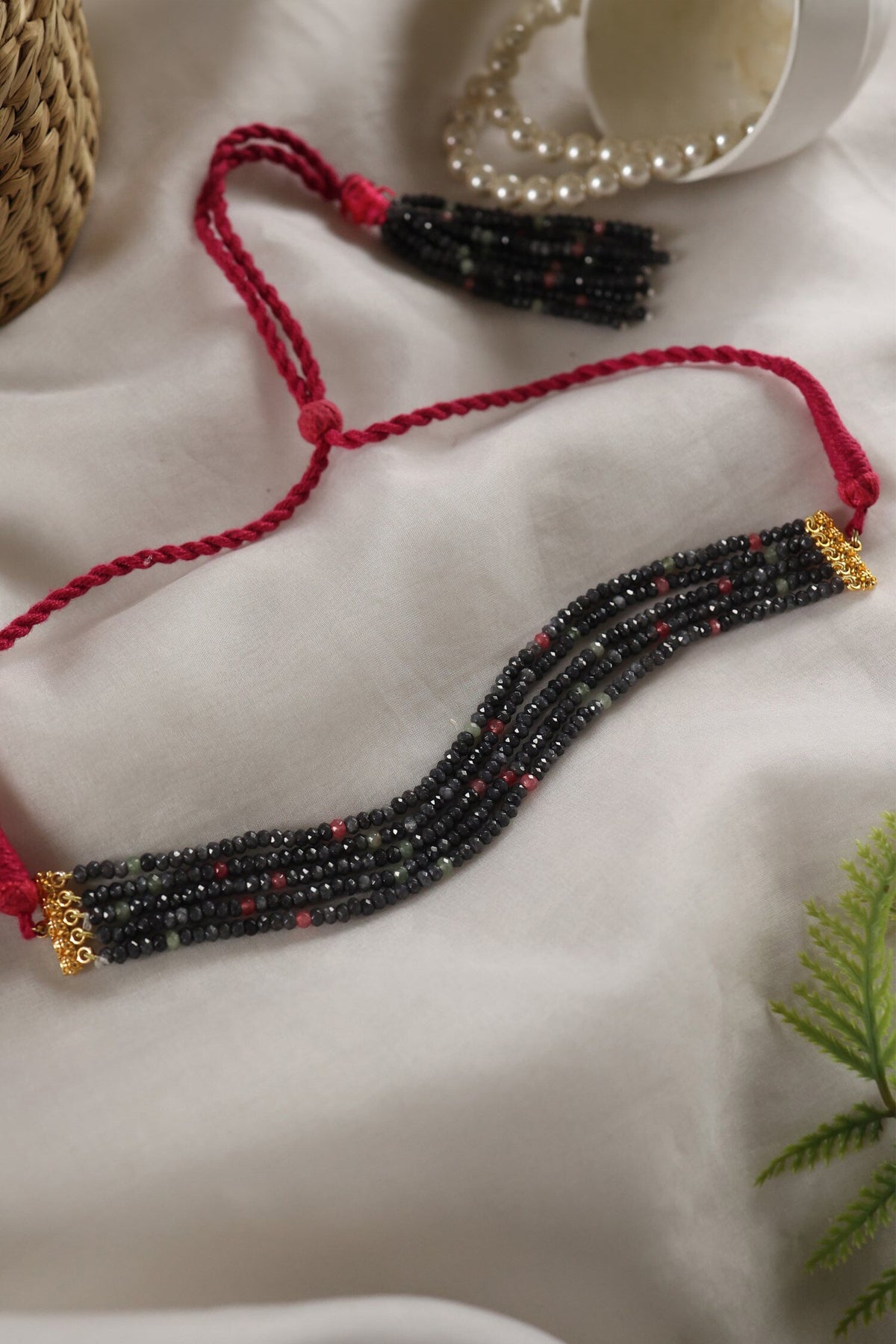 Onyx Stone Embellished Choker 