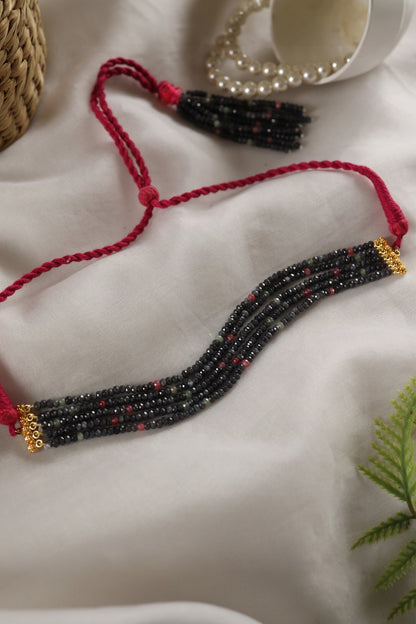 Onyx Stone Embellished Choker 