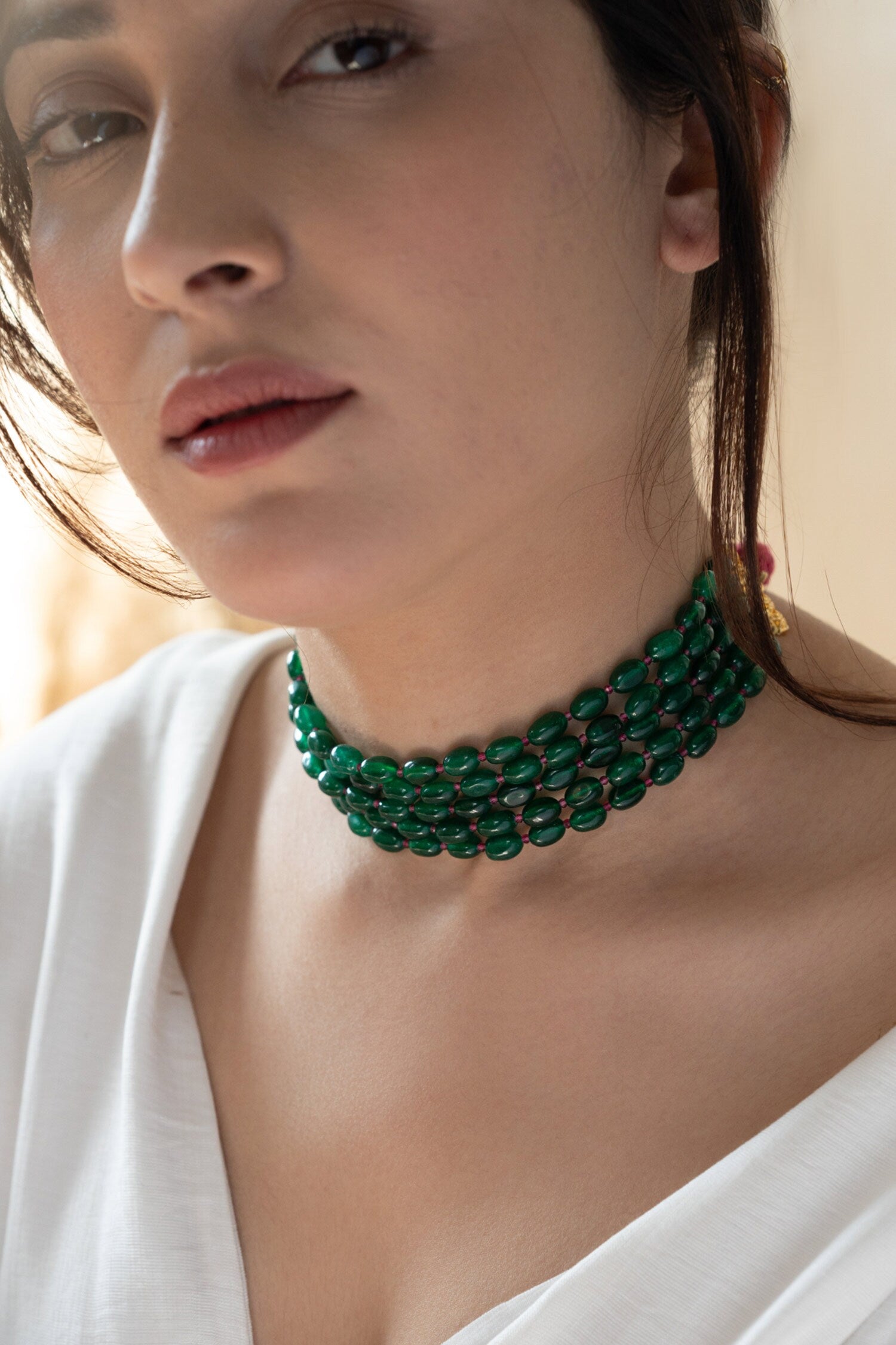 Natural Stone Embellished Choker 