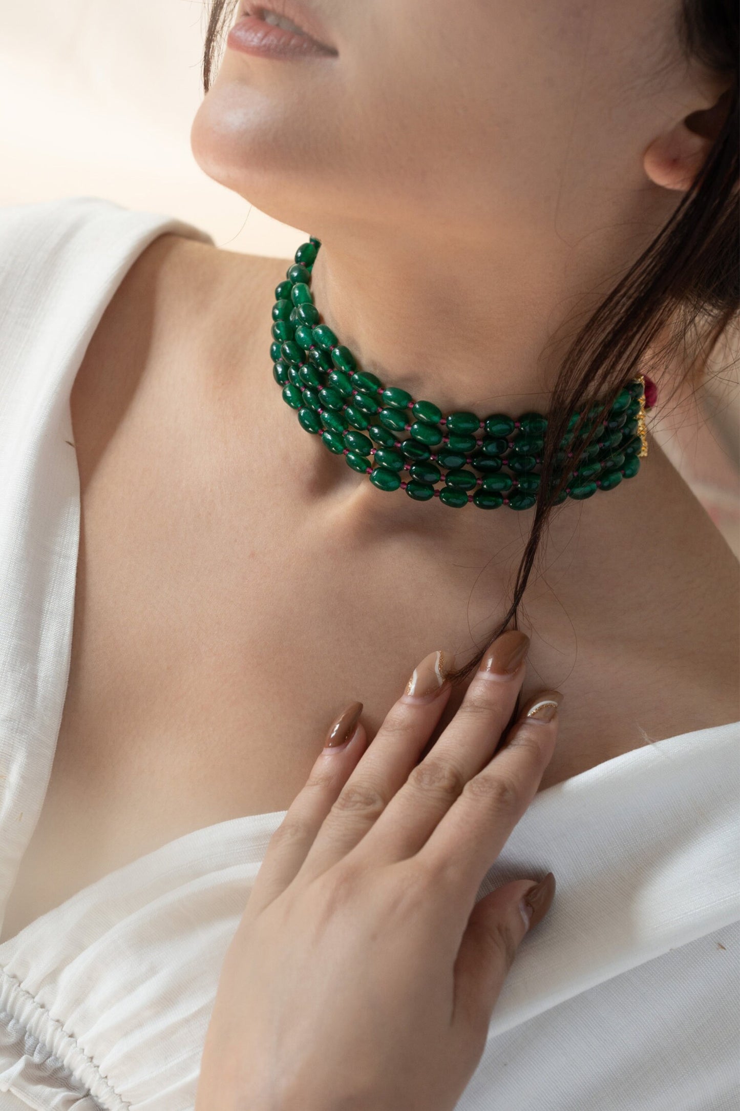 Natural Stone Embellished Choker 