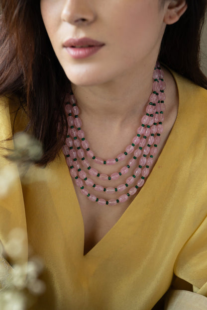 Quartz Embellished Layered Necklace 