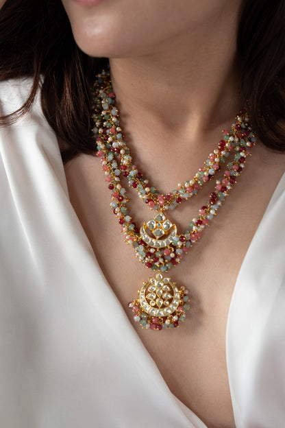 Kundan Embellished Layered Pendant Necklace 