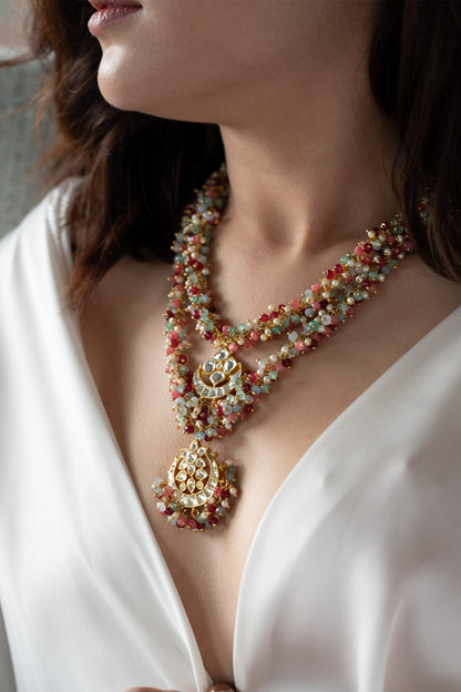 Kundan Embellished Layered Pendant Necklace 