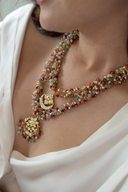 Kundan Embellished Layered Pendant Necklace 