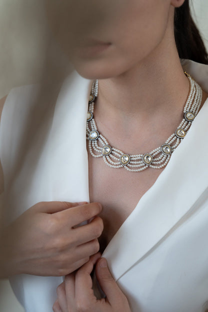 Polki & Pearl Embellished Necklace 