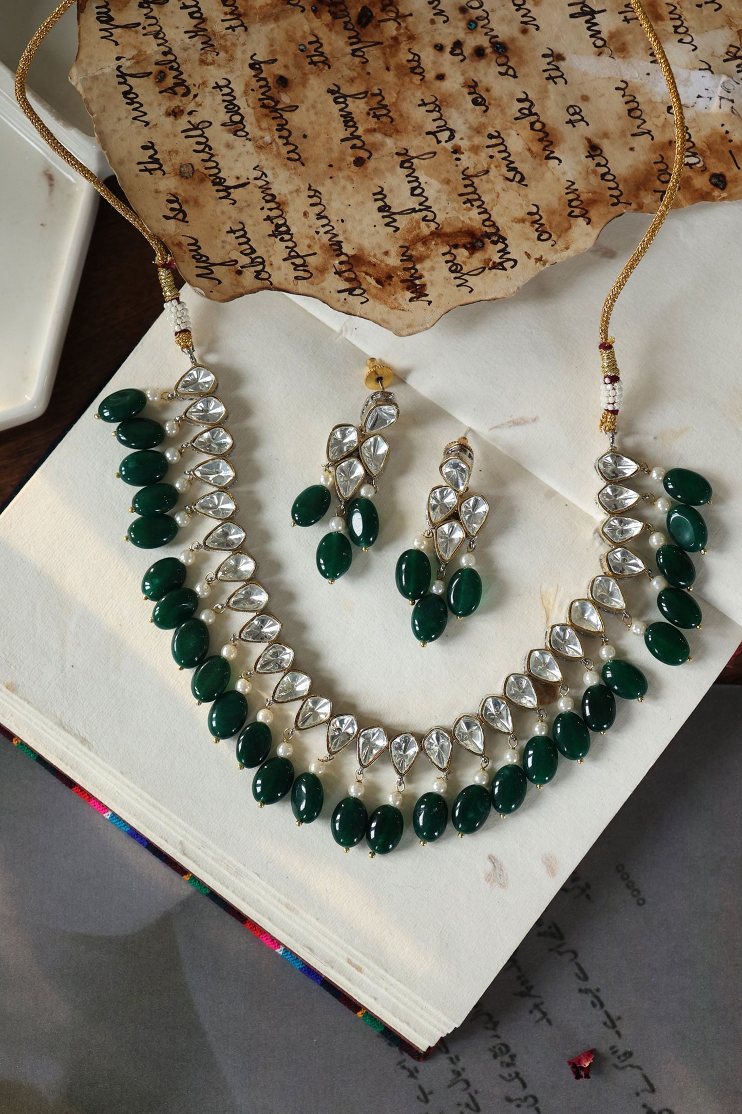 Polki Embellished Necklace Set 