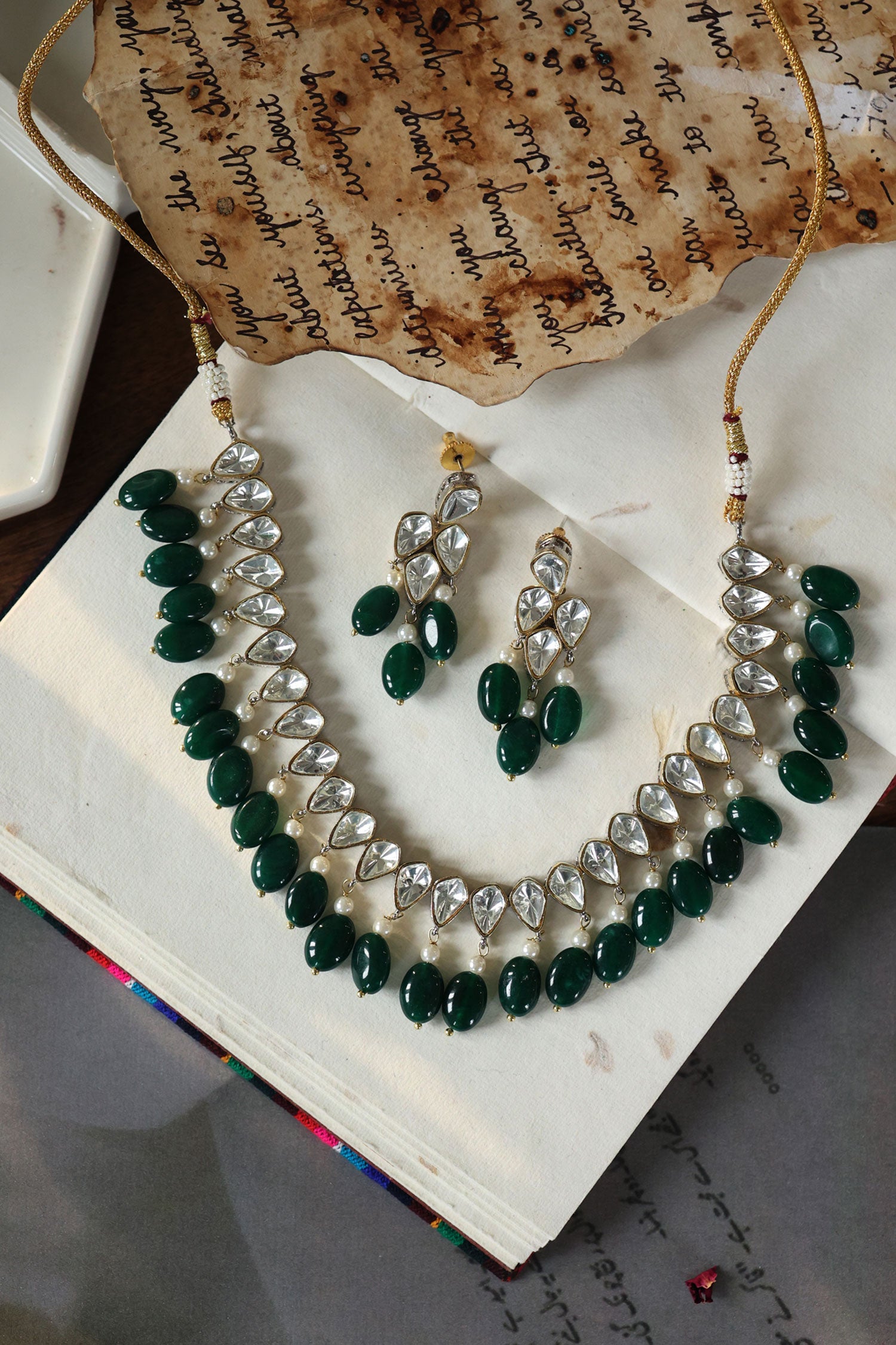 Polki Embellished Necklace Set 
