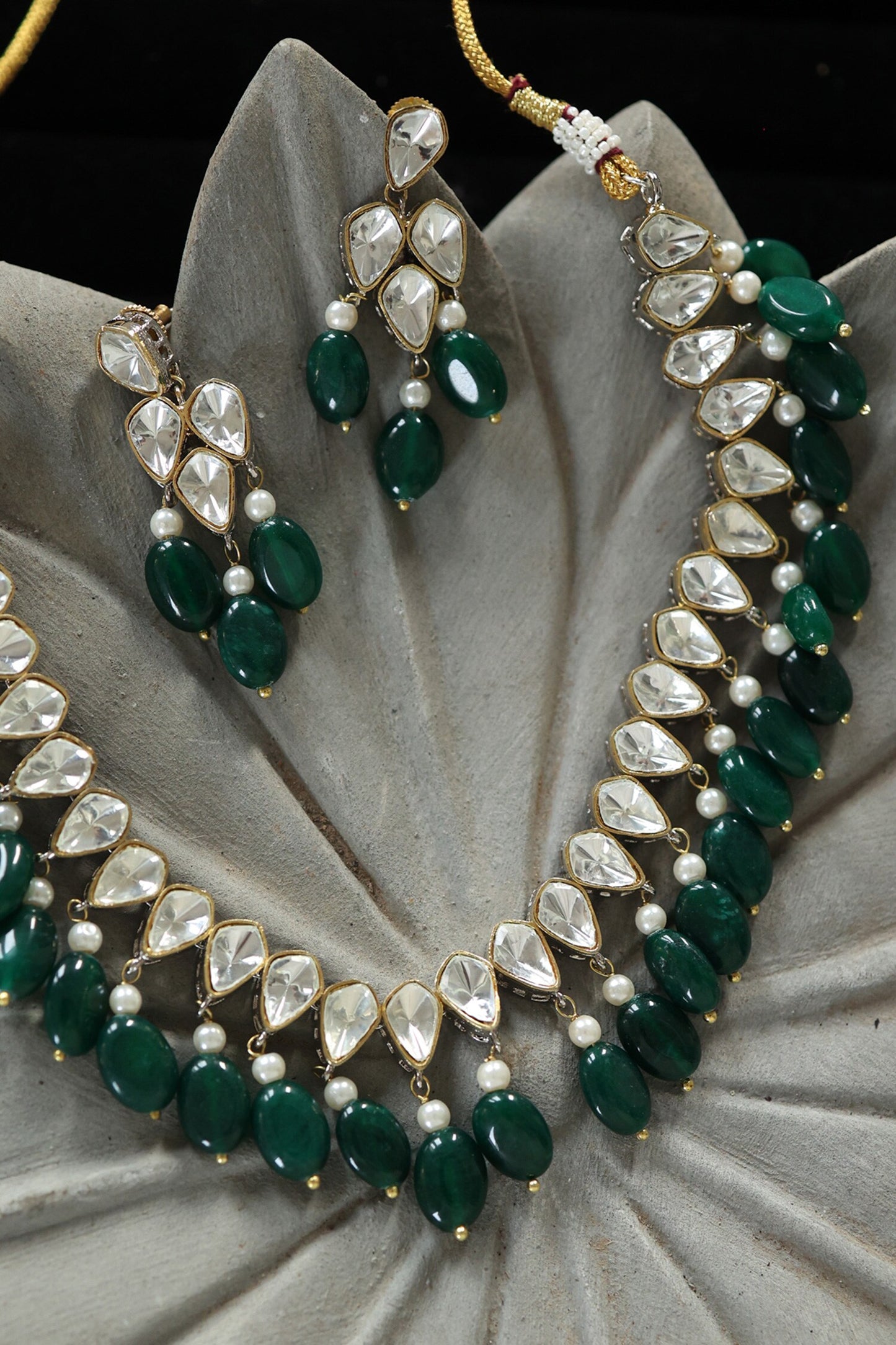 Polki Embellished Necklace Set 
