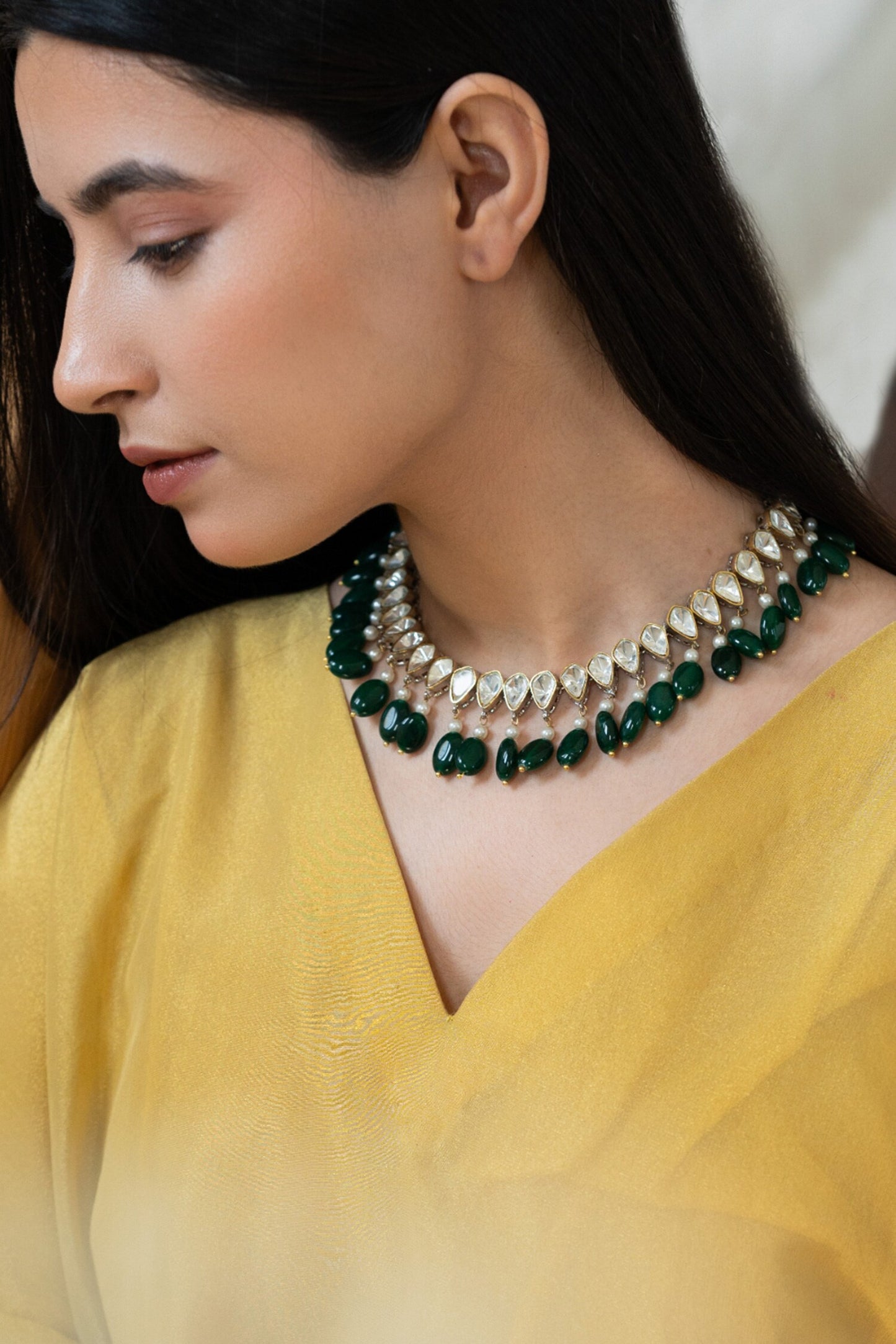 Polki Embellished Necklace Set 