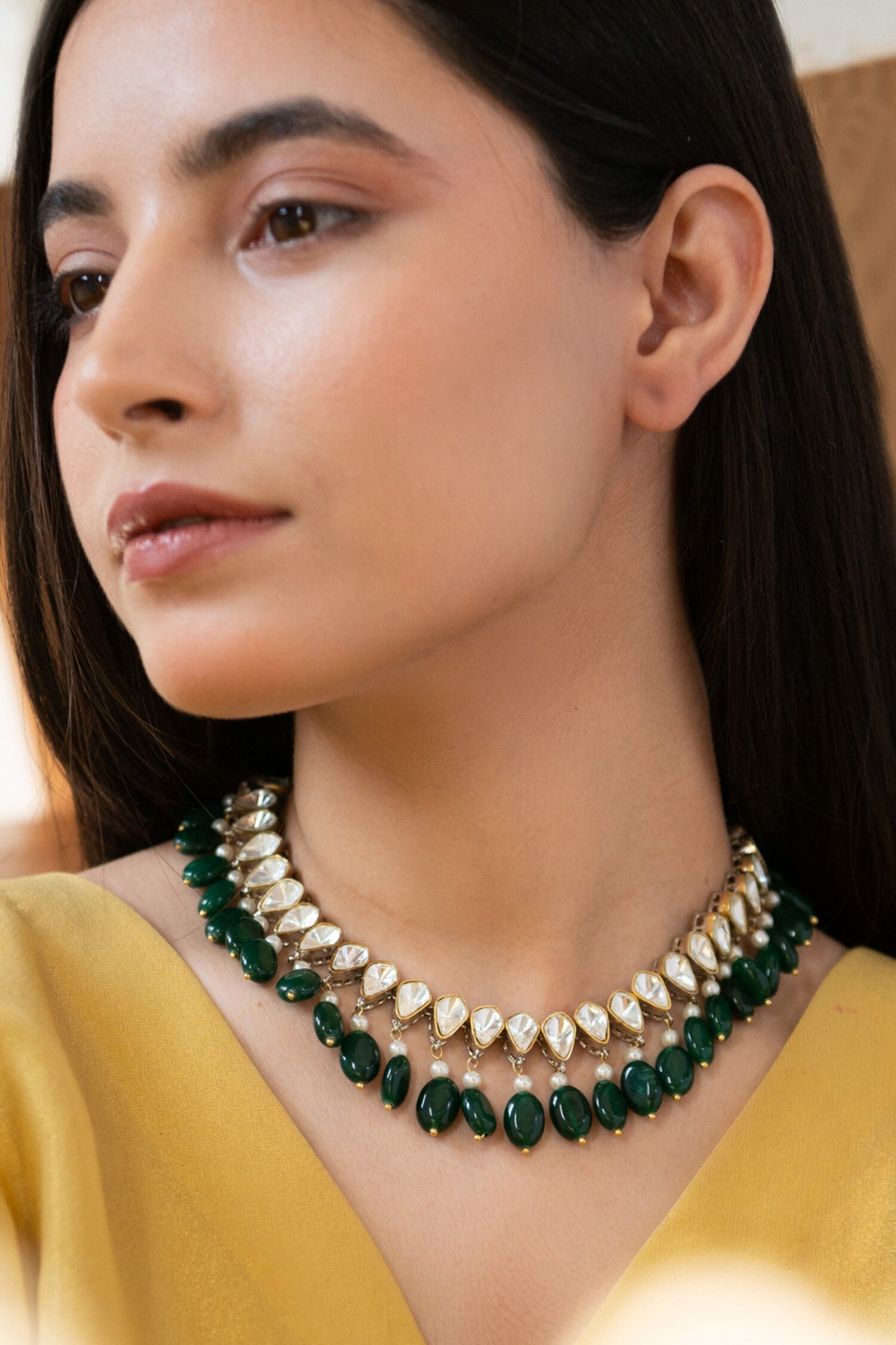 Polki Embellished Necklace Set 