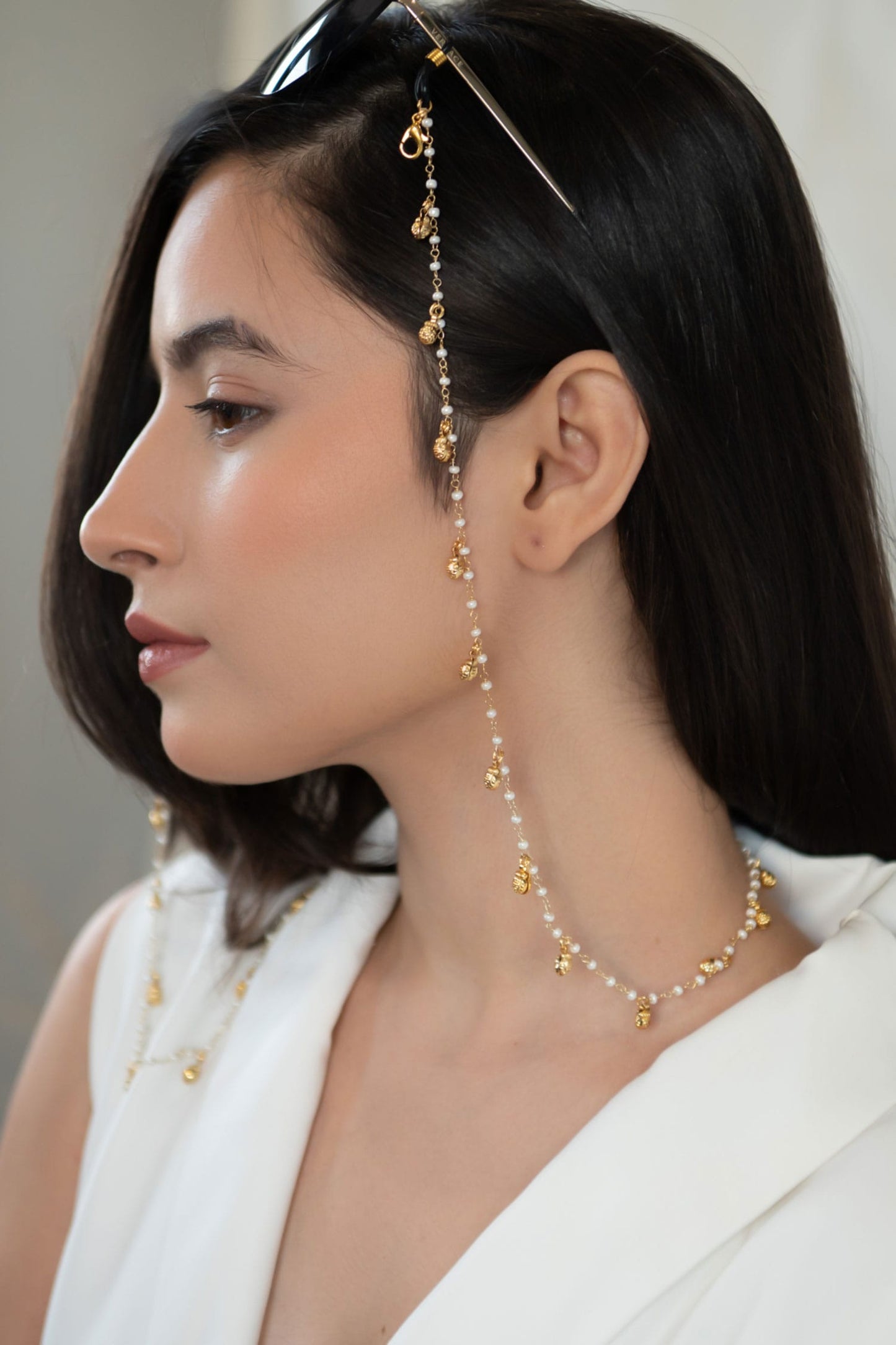 Pearl Embellished Eyewear Sling 