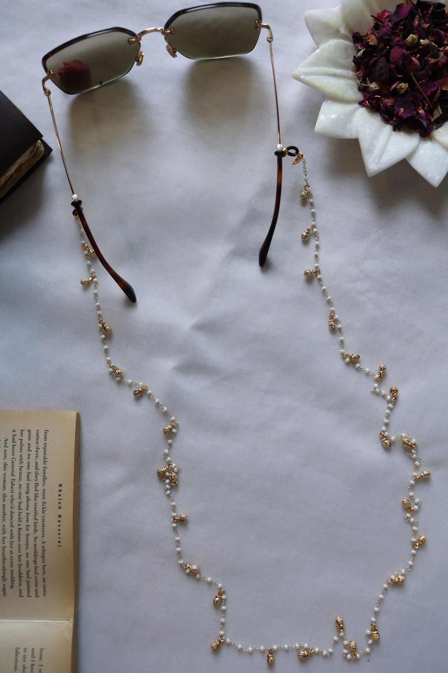 Pearl Embellished Eyewear Sling 
