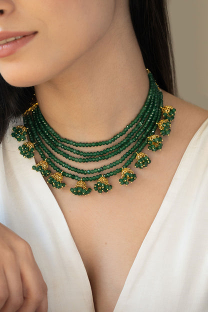 Onyx Stone Embellished Necklace 