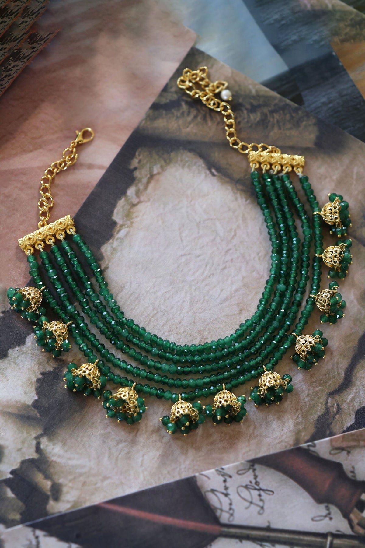 Onyx Stone Embellished Necklace 