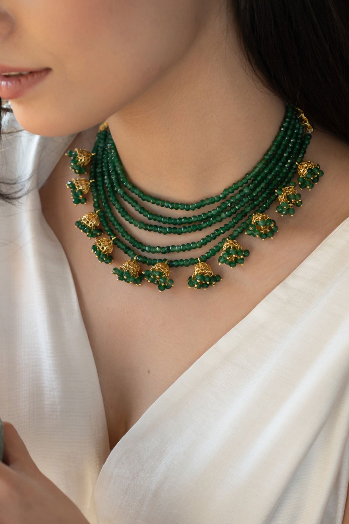 Onyx Stone Embellished Necklace 
