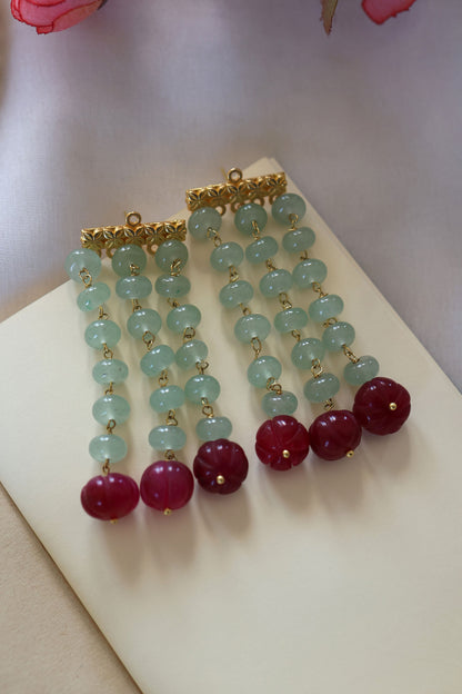 Natural Stone Embellished Earrings 