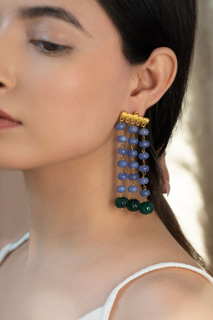 Natural Stone Studded Earrings 