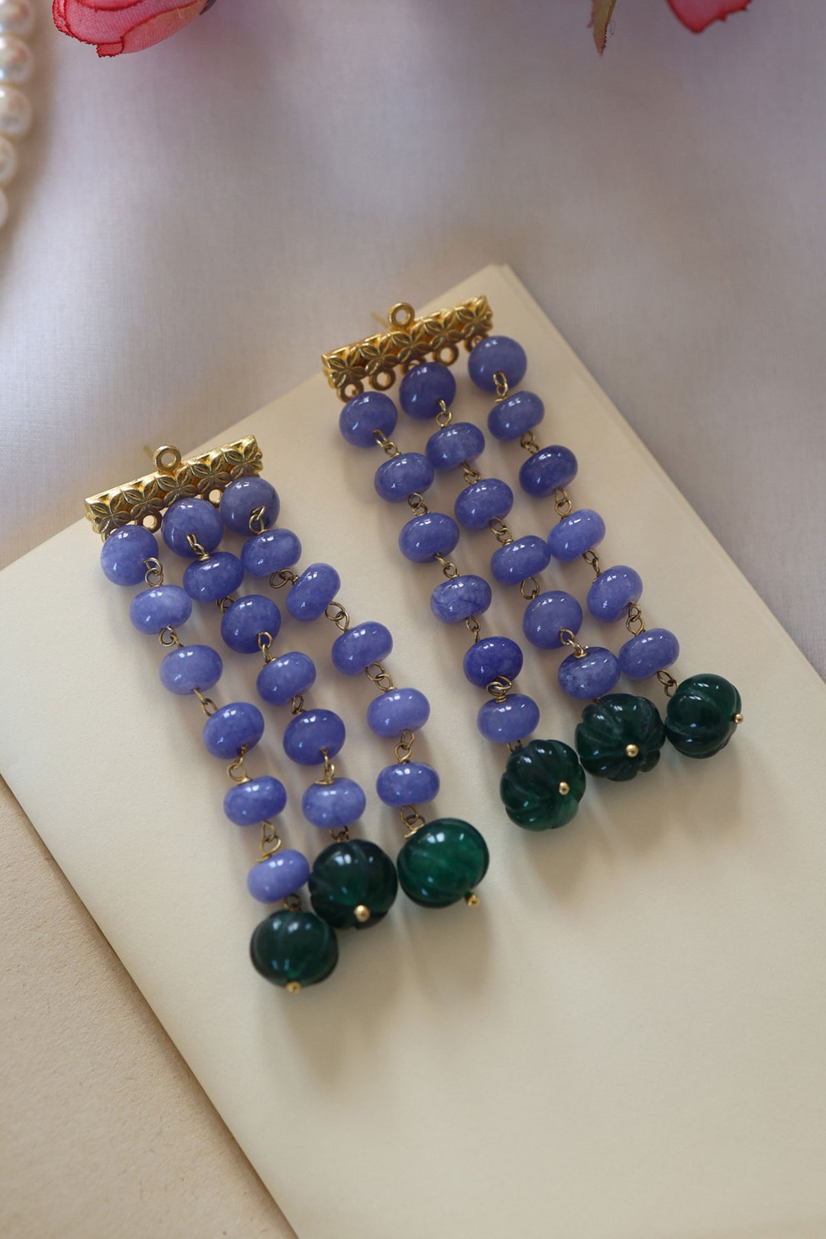 Natural Stone Studded Earrings 