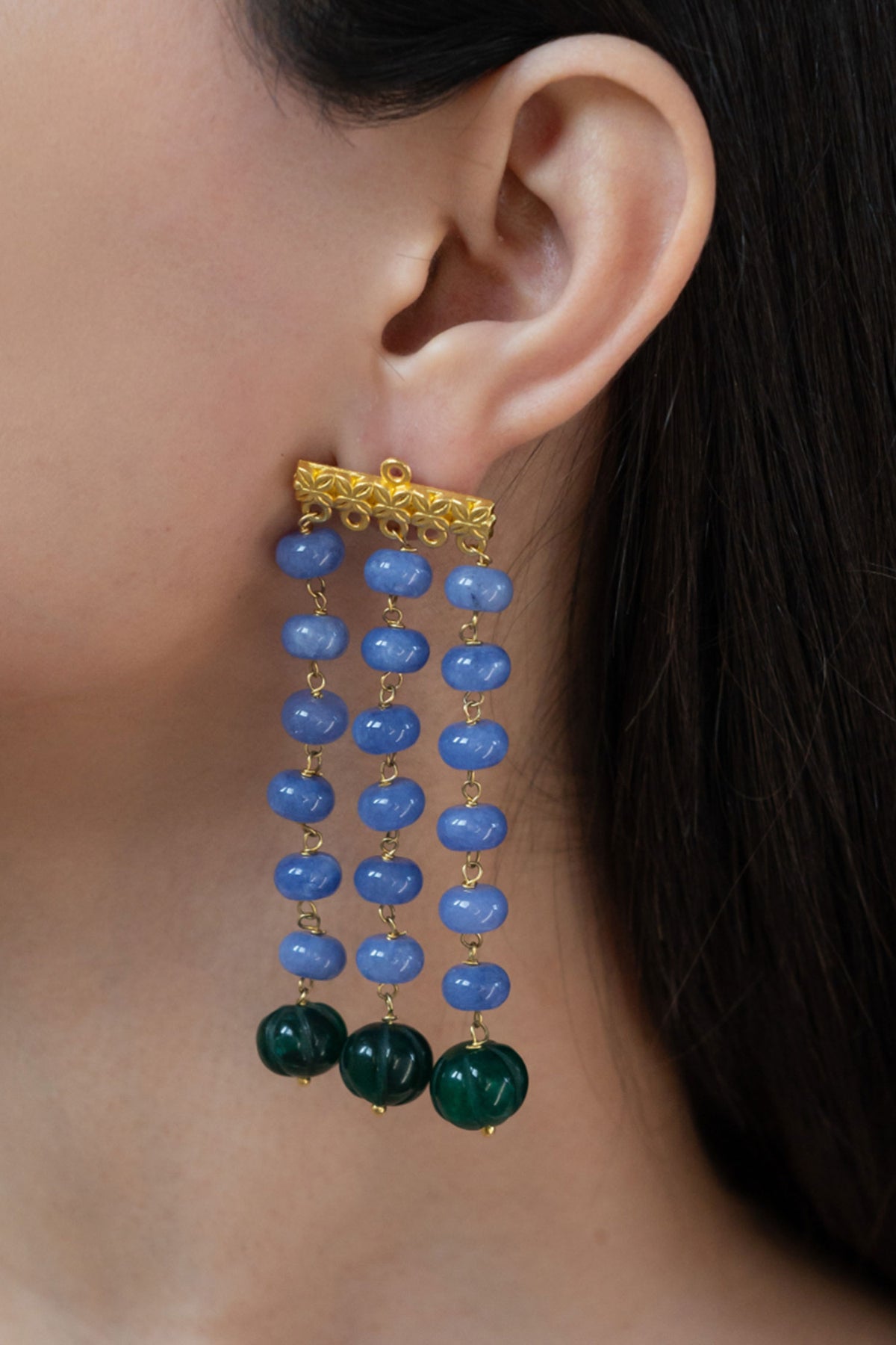 Natural Stone Studded Earrings 